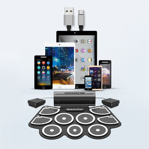 Kit <span class=keywords><strong>de</strong></span> batterie électronique Instrument <span class=keywords><strong>de</strong></span> musique Silicone 9 tambours Pad Module portable flexible ensemble <span class=keywords><strong>de</strong></span> musique à percussion avec 2 pédales - Product Image 5