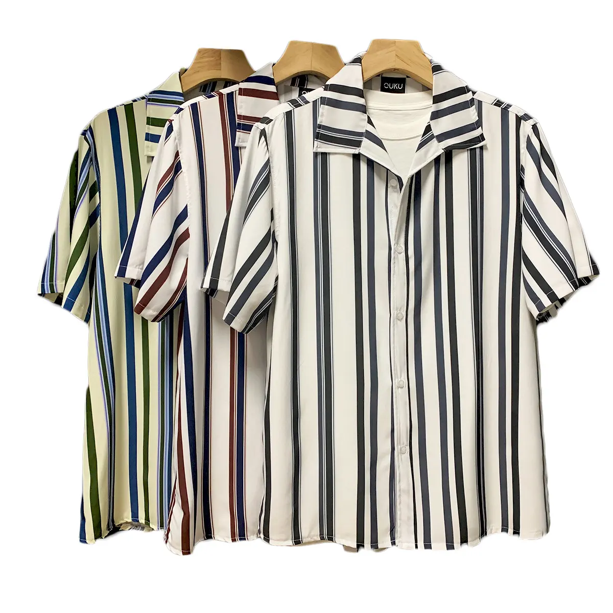 Verano hielo seda Cuba cuello parejas Camisa estampada de manga corta Hawaii playa camisa suelta camisa casual