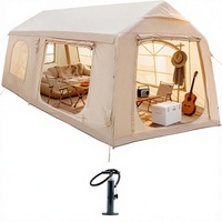 Tente gonflable sur mesure de grande taille, tissu Oxford imperméable, structure rectangulaire quatre saisons, tente de glamping gonflable