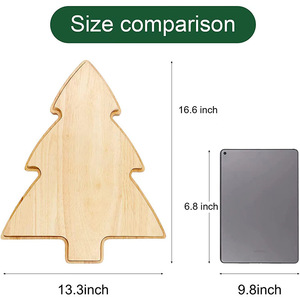Plateau de service en bois pour fromages et desserts, thème Noël, avec couteaux, idéal pour les fêtes - Product Image 5
