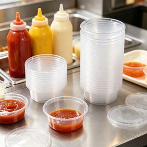 Vaso Transparente Desechable de PP Apilable para Condimentos, para Servicio de Entrega de Alimentos - Product Image 3
