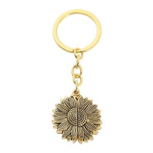 Porte-clés personnalisable en alliage de zinc motif tournesol, gravé au laser, cadeau fantaisie, porte-clés vierge personnalisé pour la fête des Pères ou de la Mère - Product Image 5