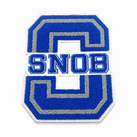 Patch brodé en chenille personnalisé pour vêtements de marque, à thermocoller, style universitaire
