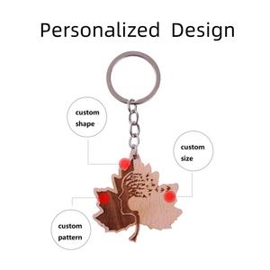 ที่ใส่กุญแจไม้รูปสัตว์<span class=keywords><strong>น</strong></span>่ารักพวงกุญแจรถทำจากโลหะพวงกุญแจไม้ - Product Image 3