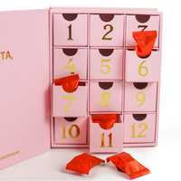 Crown Win personnalisé rose muti-fonction 12 jours calendrier de l'avent ramadan boîte date stockage magnétique boîte-cadeau pour bonbons cookie chocolat