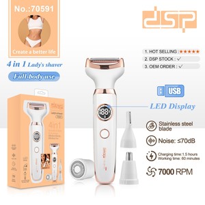 Afeitadora eléctrica DSP para mujer, recargable, impermeable IPX7, kit de depilación de bikini con doble cuchilla y accesorios - Product Image 5