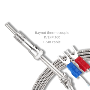 مستشعر حرارة WRNT-01/02 من نوع K J E مع وصلة زنبركية لآلات حقن البلاستيك، مستشعر حرارة <span class=keywords><strong>PT100</strong></span> مضغوط - Product Image 1