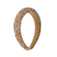 Serre-tête tendance en éponge avec incrustations de diamants, bordure large, étoiles super brillantes égayant le ciel, motif figurine en casque