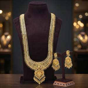 Wholesale Brass 14K18K24K Gold Filled Forming Long Necklaces Set Traditional Design Long Jewelry Set <b>Bridal</b> Fashion Jewelry Set - Product Image 1