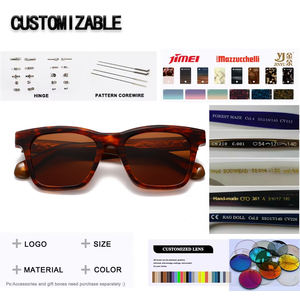 Gafas de Sol Redondas de Acetato Real Personalizables OEM, Montura Completa, Polarizadas UV400, Extragrandes para Conducir - Product Image 2