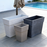 Grands pots de plantes décoratifs en plastique pour usage extérieur, fleurs/plantes vertes pour utilisation au sol, centres commerciaux pour bonsaï