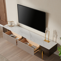 Ensemble table basse doré avec support TV, en verre trempé de luxe, pour salon, or, DW1039