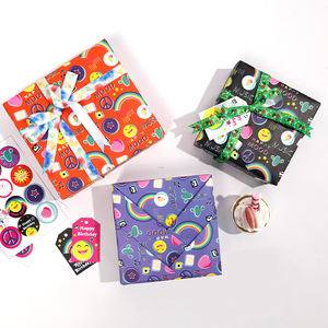 Vente en gros de rouleaux de mouchoirs d'anniversaire de haute qualité sourire visage emballage rouleau de papier d'emballage artisanat supérieur - Product Image 4