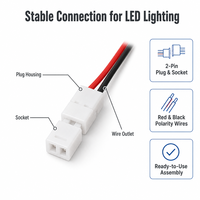 Connecteur d'éclairage LED 2 broches / 3 broches / 4 broches, prise et fiche, câble mâle-femelle avec fils rouge et noir pour luminaire LED