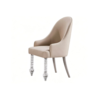 Chaises de salle à manger de luxe en duvet d'oie importé, pieds en cristal, style nordique moderne, chaises rembourrées pour cuisine et salle à manger, meubles de salle à manger