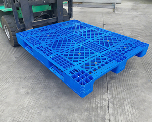 Palettes Euro en plastique HDPE durables, à face unique, bleues, entrée 4 directions, robustes, recyclées, écologiques pour le transport en entrepôt - Product Image 6