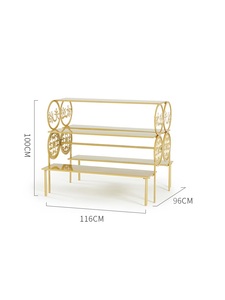 Banco antiguo estilo zapatos para niños tienda de ropa metal dorado/Blanco/Negro estante de exhibición de doble cara mesa de <span class=keywords><strong>escalera</strong></span> - Product Image 5