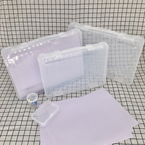 Transparent Plastic A4 File Storage Box Rectangle Foldable With Lid Office Document Organizer For Paper Media Boxes - Product Image 1