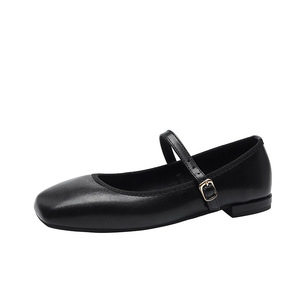 European American Retro Single Women's Ballet Shoes Spring Autumn New Shallow Mouth Fairy Gentle Wind One Word Mary Flats - Product Image 6