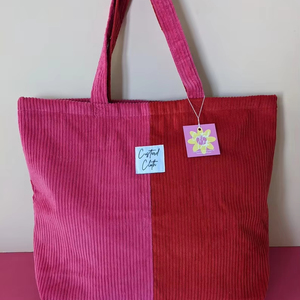 <span class=keywords><strong>Borsa</strong></span> per la spesa in velluto a coste rosa e rosso grande <span class=keywords><strong>borsa</strong></span> Casual a contrasto con etichetta personalizzata <span class=keywords><strong>borsa</strong></span> a <span class=keywords><strong>tracolla</strong></span> in velluto a coste per i viaggi - Product Image 1