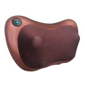 Almohada de masaje inteligente con calefacción para cuello y espalda, alimentada por USB, color marrón y negro, función de temporizador - Product Image 1