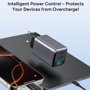 Kyt 65W Gan Nhanh Chóng Sạc Pd QC 3.0 USB-C Loại C Multiport Tường Adapter Với Thông Minh Hiển Thị Kỹ Thuật Số Cho Điện Thoại Máy Tính Xách Tay Máy Tính Bảng - Product Image 5