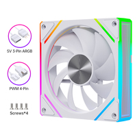 Ventilateur de boîtier PC SNOWMAN EK120-ARGB-WH 120mm blanc ARGB, roulement hydraulique PWM, synchronisation en chaîne 5V 3 broches, vente en gros