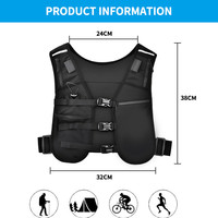 Gilet en polyester léger à la mode avec logo personnalisé veste mini sac à dos flacon souple multifonctionnel pour la course étanche