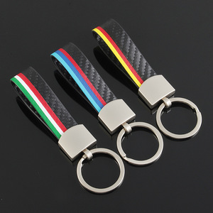 Nouveaux porte-clés de voiture au design moderne et porte-clés en cuir pour voiture, design simple tricolore drapeau allemand et italien, accessoire de clé de voiture - Product Image 5