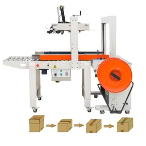 2024 Semi- Automatic 2023 Flaps Folding Carton Sealer With PP Strapping machine