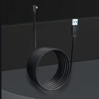 Kabel Link 2 USB 3.0 Gen1 ke Type-C Anti Debu Hitam Pengisian Cepat 60W 3A untuk 2 Aksesori VR