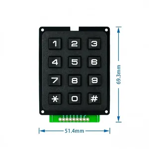 <span class=keywords><strong>3</strong></span>*4 4*4 matris anahtarı klavye tuş takımı dizisi modülü ABS plastik tuşlar 4x4 3x4 12 16 anahtar düğmesi membran anahtarı DIY kiti <span class=keywords><strong>Arduino</strong></span> için - Product Image 3