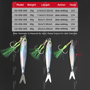 Haute qualité 20g 30g 40g 60g 80g lumineux longue portée appâts de pêche leurres de pêche en métal avec paillettes <span class=keywords><strong>pour</strong></span> <span class=keywords><strong>la</strong></span> pêche en mer - Product Image 6