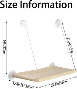 Modern Small Window Install Brown Woven <b>Fabric</b> Rectangle Pet <b>Cat</b> Hammock 4 Seasons Comfortable Warm <b>Cat</b> Hanging Bed Carton - Product Image 2