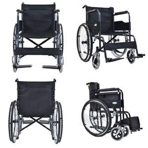 Silla de ruedas plegable de acero manual resistente para personas con discapacidad - Product Image 2