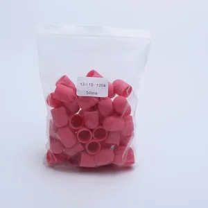 50pcs Pink Sanding Bands Caps With Mandrel Nail <b>Drill</b> <b>Bit</b> Milling Cutters Clean Cuticle Polishing Pedicure Manicure Accessories - Product Image 4