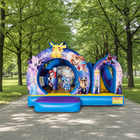 Château gonflable écologique à thème de personnage de dessin animé avec toboggan, capacité de 500 kg, château de saut commercial pour enfants pour parc de trampolines