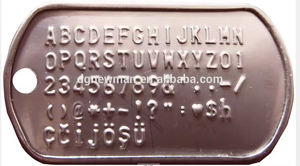 Tùy chỉnh embosser nhôm 3D Logo Tên tấm tag thành viên PVC kim loại thẻ số tấm vàng lá Tem nhỏ dập nổi máy - Product Image 3