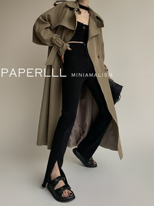 <span class=keywords><strong>Trench</strong></span> Lungo da <span class=keywords><strong>Donna</strong></span> Personalizzato con Etichetta Privata, Stile Vintage, Collo Alto, Doppiopetto, Color Kaki, con Cintura, per l'Autunno - Product Image 6