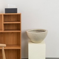 Pot de fleurs en ciment de style nordique en forme de bol, respirant et résistant à la corrosion, pour utilisation sur bureau ou au sol