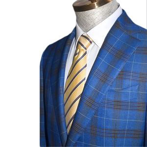 <span class=keywords><strong>Blazer</strong></span> sur mesure à simple boutonnage pour <span class=keywords><strong>homme</strong></span>, <span class=keywords><strong>bleu</strong></span> à <span class=keywords><strong>carreaux</strong></span>, costume pour <span class=keywords><strong>homme</strong></span>, costume de marié pour mariage - Product Image 2