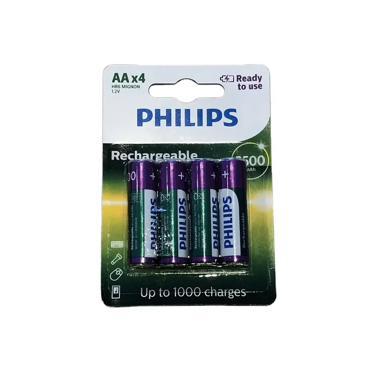 Rechargeable Batteries Philips 1.2v Ni-mh 2500mah Aa Battery Rechargeable For Camera