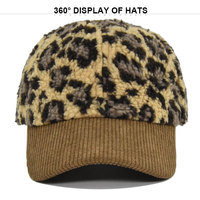 Gorra de Béisbol Personalizada con Diseño Retro de Leopardo, Cierre a Presión, Tela Afelpada Cálida, Unisex, con Hebilla Dorada de Cobre
