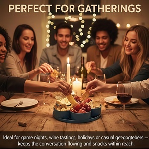 Plateau de service en PVC en forme de fleur, à compartiments, avec couvercle et design rotatif universel à 360° pour assiette de repas de Pâques - Vente en gros - Product Image 6