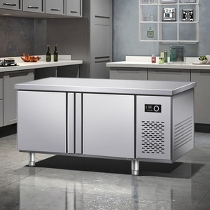 Mesa de Trabajo Multifuncional para Restaurante con Refrigerador, Diseño Moderno - Product Image 1