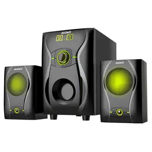 Subwoofer Speaker Surround Sound 2.1 Inci, Sistem Speaker Multimedia Karaoke Rumah Teater Kualitas Tinggi Kabinet Kayu