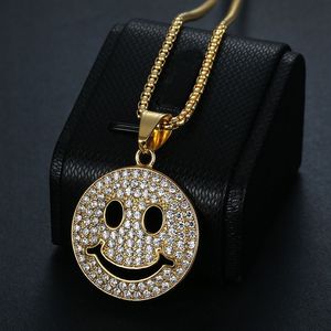 Hip Hop Dongguan Stainless Steel Gold Plated Pave Setting for Face Pendant <b>Necklace</b> Model DZ096 Unisex Party Jewelry - Product Image 2