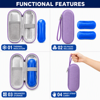 Étui isotherme antichoc en polyester rigide et EVA pour stylo à insuline, portable, pour voyage, avec fermeture éclair, personnalisable, nouveau, OEM, vente en gros