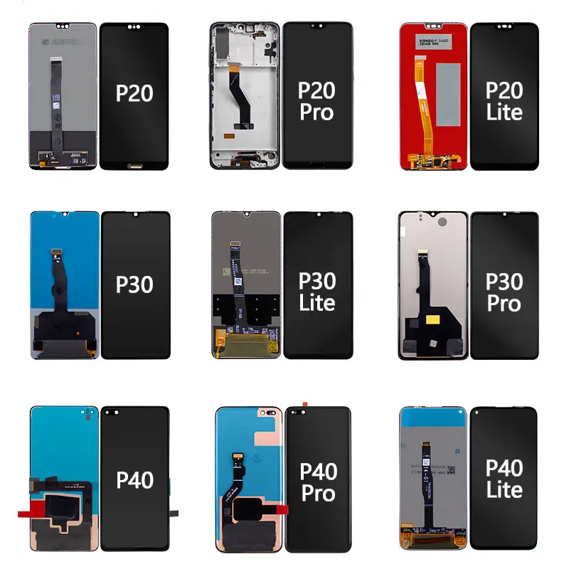 Wholesale Repair Lite Display P30 P40 Pro Frame Lens Cover Mobile Phone Back Camera Glass Lcd For Huawei P20