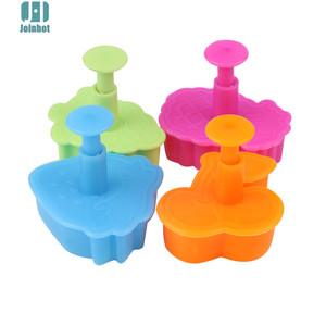 Fruit Spring Mold 4Pcs Cookie Cutter Set For Cake Making Cartoon Shape 3D Fondant Pressing Mold 4.5cm 5cm Size - Product Image 5